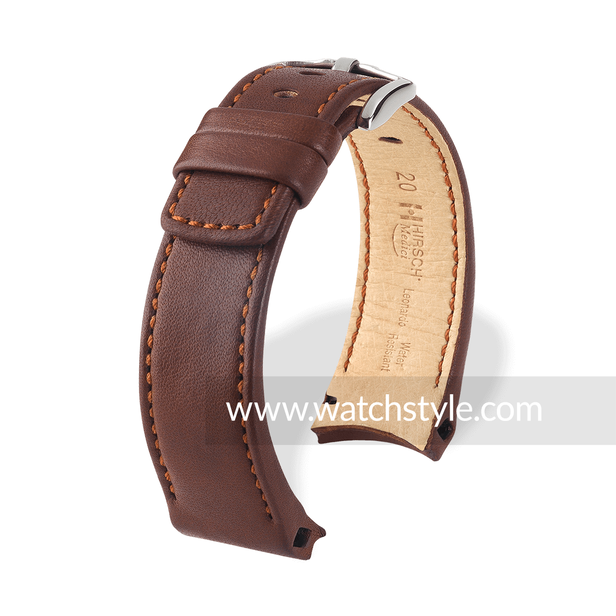 22MM SMOOTH LEATHER STRAP BAND DEPLOYMENT BUCKLE FOR GIRARD PERREGAUX L/BROWN 